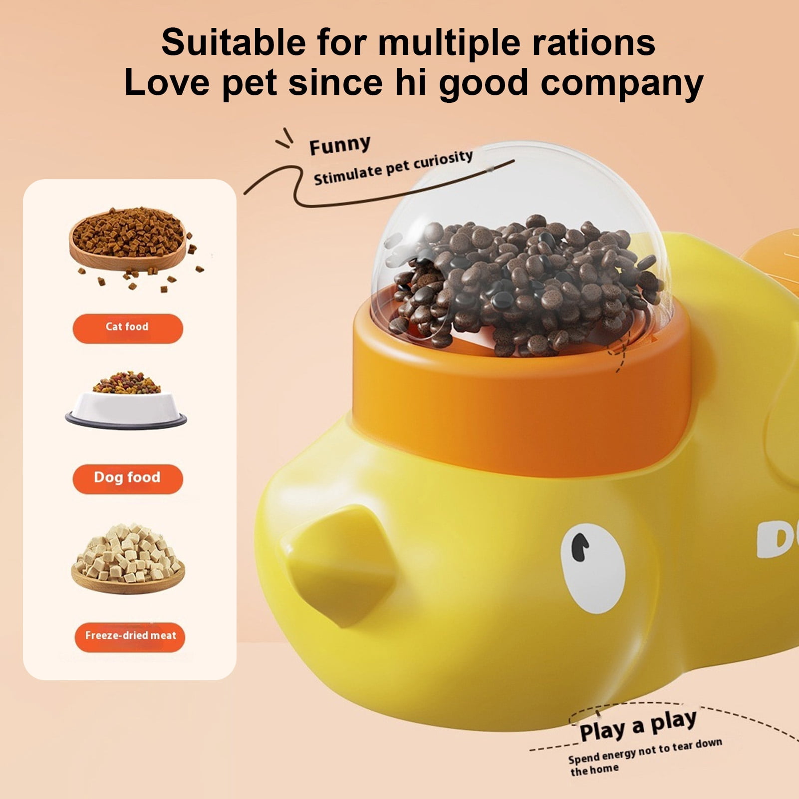 ZenCea Dog Slow Feeder - Duck-Shaped Puzzle Toy for Treats & Meals (BPA-Free, Easy Clean)