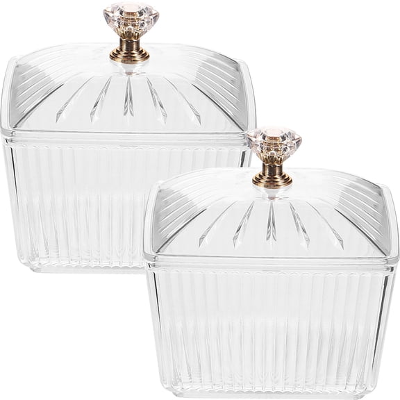 2 PCS Platic Storage Jar with Lid, Candy & Cookie Jar, Buffet & Biscuit Containers