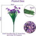 thumbnail image 4 of Sinhoon 8 Bundles Artificial Flowers UV Resistant Outdoor Decoration-Faux Plastic Daisy Greenery Shrub Plant Indoor Outside Hanging Planter Wedding Home Garden Office Window Box Hanging Decor (Purple), 4 of 6