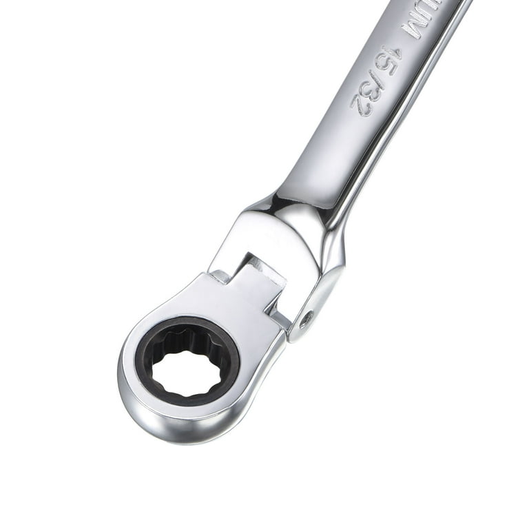 FLZOSPER 15mm Metric Reversible Ratcheting Wrench – 72-Tooth, 12-Point Box End, 8-19mm Set (No Skipped Sizes)