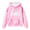 thumbnail image 3 of LILIYA Christian Hoodies for Girls Boys Christian Cross Graphic Hooded Pockets Long Sleeve Baggy Sweatshirts Jesus Hoodie Oversized Drop Shoulder Youth Streewear with Pockets, 3 of 5