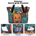 thumbnail image 2 of Tote Bag for Women - Halloween Colorful Jack Lanterns Shoulder Bag - Large Utility Work Duffle Bag with Zipper Handbag for Travel, Work, Sprots, 2 of 5