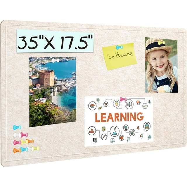 Large Bulletin Board X es Felt Board Notice Pin Board x &#;Cork Board Alternative for Wall SelfAdhesive Vision Board Mood Board Foldable Photo Board with Pushpi