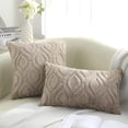 thumbnail image 3 of Decorative Throw Pillow Covers Set of 2, Soft Spring Plush Faux Fur Wool Pillow Covers for Couch Bed Sofa Living Room, 18x18inch, 3 of 4
