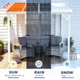 thumbnail image 6 of Leukture 10' x 12' Wall Mounted Lean to Metal Awnings with Sloped Roof Outdoor Patio Gazebo Awning for Backyard Deck White, 6 of 7