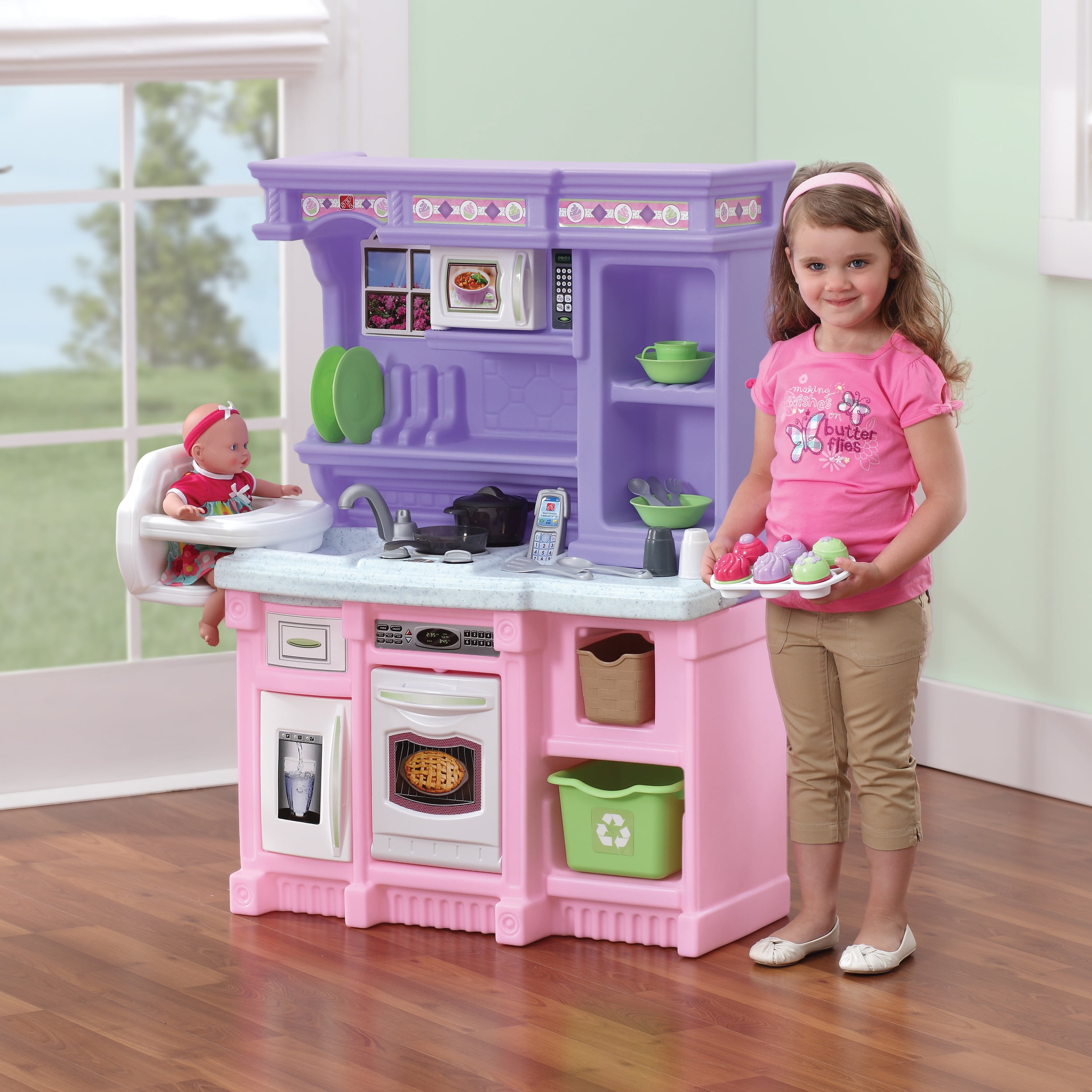 Kids Pretend Play Set *Brand New* Pink Purple Step2 Sweet Baker's Kitchen 