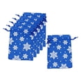 thumbnail image 1 of Patrón de 6 bolsas de arpillera con cordón navideño de 14 x 10 cm para bodas y cumpleaños Azul, 1 of 9