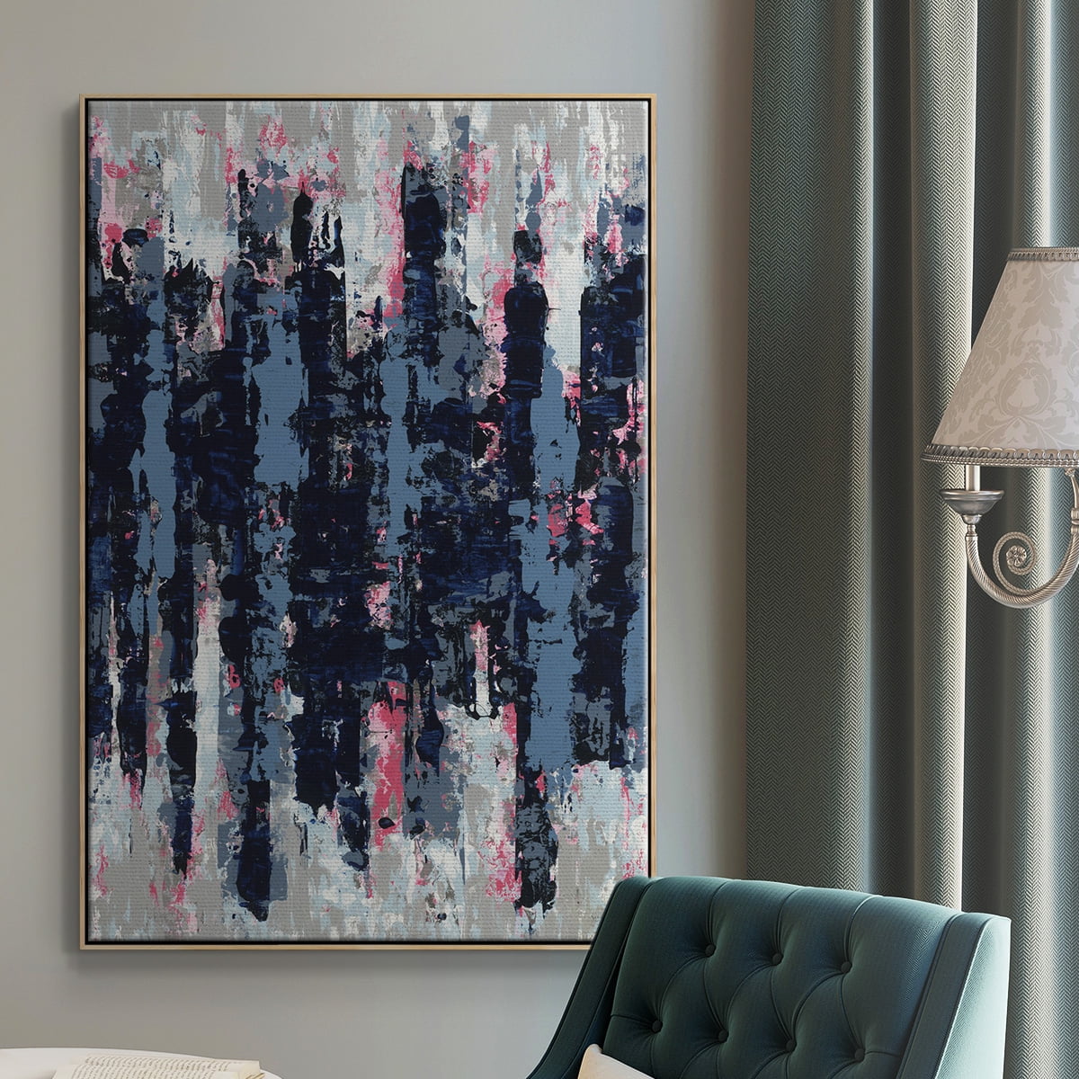 Veiled Heat Framed Premium Gallery Wrapped Canvas - Ready to Hang - 17 x 25 - Natural Wood Floating Frame