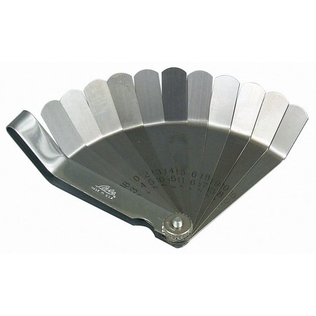 Lisle Feeler Gauge 68050 11 Offset Blades From 0.008 Inch To 0.026 Inch; 4 Inch Length x 1/2 Inch Width; Steel