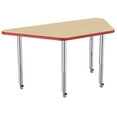 thumbnail image 4 of 30in x 60in Trapezoid Everyday T-Mold Adjustable Activity Table Maple/Red/Silver - Super Leg, 4 of 8