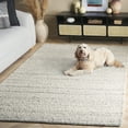 thumbnail image 3 of SAFAVIEH Natura Stephanie Distressed Wool Area Rug, Light Gray, 6' x 6' Square, 3 of 8