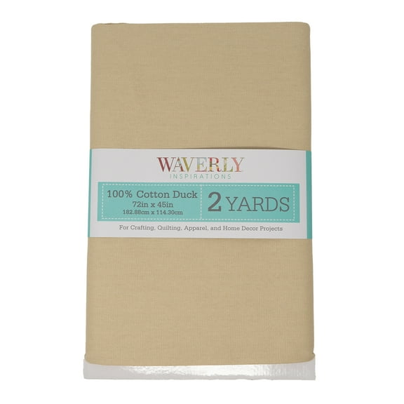 Waverly Inspirations 2 Yard Cut 100% Cotton Duck Solid Fabric Solid Khaki, 45" Wide for Quilting & Sewing