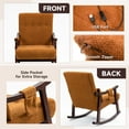 thumbnail image 4 of AVAWING Upholstered Rocking Chair with Massage Lumbar Support, Comfy Rocker Glider Chair for Nursery, Modern High Back Armchair for Living Room, Indoor Chair, Teddy Fleece, Brown, 4 of 8