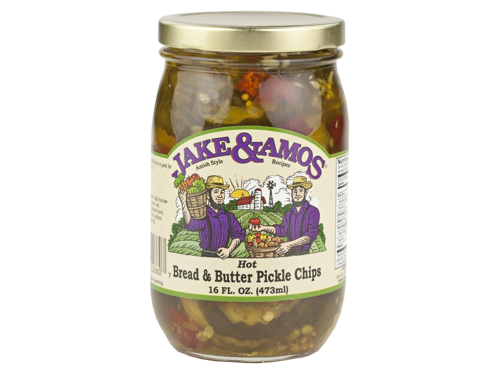 Jake and Amos Hot Bread & Butter Pickles - 2 - 16 oz. Jars - Walmart ...