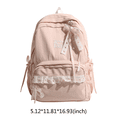 thumbnail image 2 of Large Capacity Backpack with Bow Pendant, Multi-Pockets Lace Zipper Closure School Bag for Outdoor Travel Trip (Pink), 2 of 8