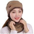 thumbnail image 1 of Ensemble de Chapeaux et Foulards d'Hiver Bonnet Tricoté Bonnet Chaud pour Femmes, 1 of 5