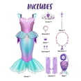 thumbnail image 3 of Disfraz infantil de sirena Spooktacular Creations, color morado, tamaño mediano, 3 of 9