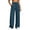 Navy, variant on Women High Waist Single Button Pleated Wide Leg Suit Pants Drape Loose Full Length Business Casual Office Trousers Side Pockets Navy S