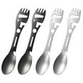 thumbnail image 1 of 4Pcs 10In1 Camping Spork Multi-Functional Spork Spoon Can Opener Serrated Wrench for Outdoor Hiking Backpacking, 1 of 8