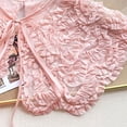 thumbnail image 5 of Yokua Detachable Fake Collar Shawl Elegant 3D Ruffled Ruched Jacquard Pink Capelet, 5 of 7