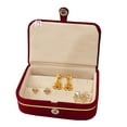 thumbnail image 3 of atorakushon Velvet Combo Jewellery accessories Vanity Storage Earrings Studs Box Ring Box Earrings Necklace Organiser For Women's Set of 2 (Cream), 3 of 5
