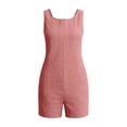 thumbnail image 4 of SZJXBUY Womens Small Romper Dressy Casual Crewneck Sleeveless Romper Summer Open Back Loose Business Workout Vacation Shorts Jumpsuit Pink,XXL, 4 of 8