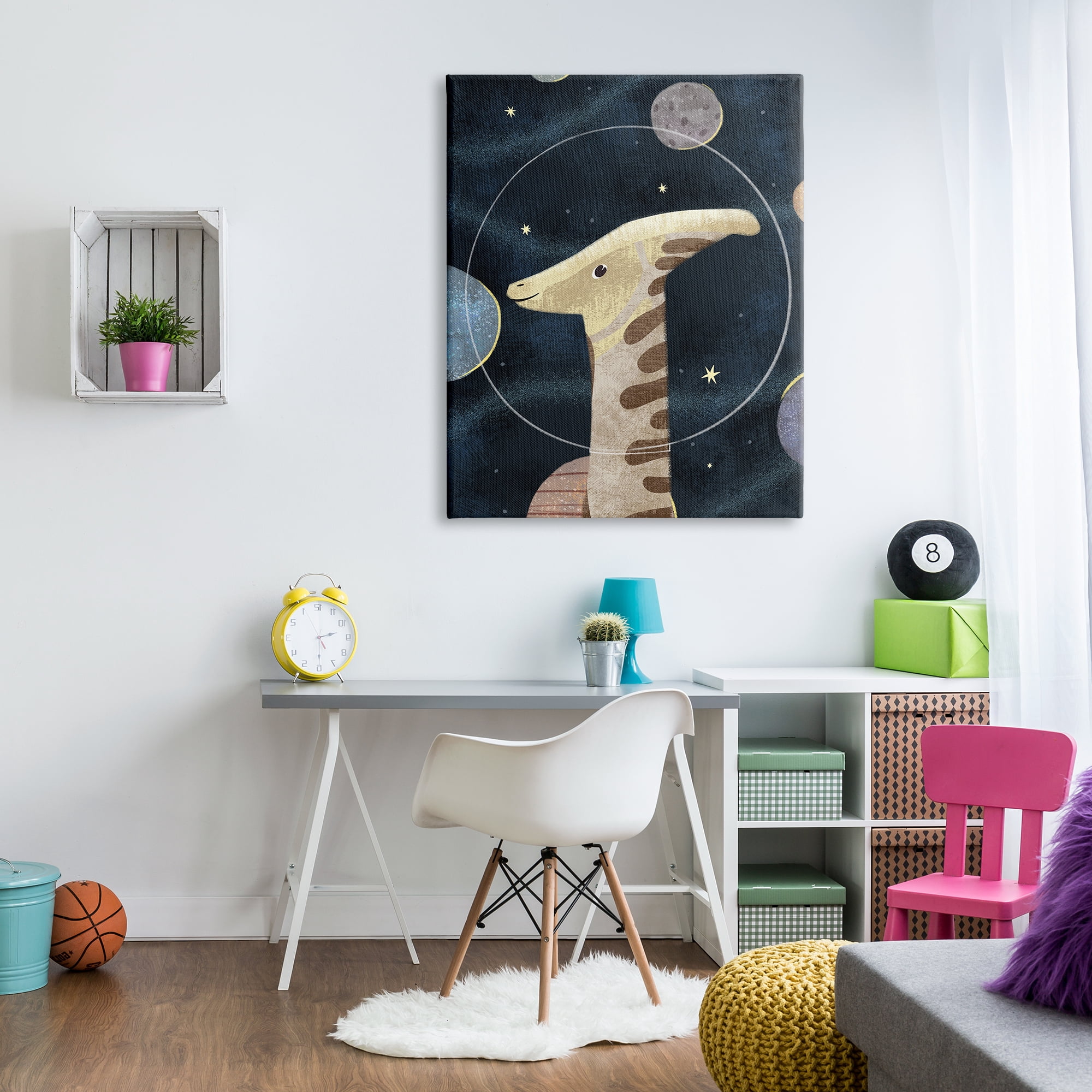 Stupell Indtries Dinosaur Astronaut Helmet Outer Space Imagination Ancient Reptile,36 x 48,Design by Ziwei Li