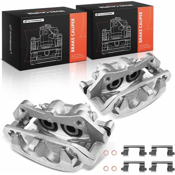 A-Premium Disc Brake Caliper Assembly with Bracket Compatible with Select Ford Models - For Mustang EcoBoost 2015-2018, EcoBoost Premium 2015-2018, V6 2015-2017 - Front Driver and Passenger Side