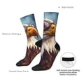 thumbnail image 4 of Daiia Bald Eagle Pilot Print Crew Socks – Soft Breathable Long Socks for Men & Women, Moisture-Wicking & Comfortable Daily Wear Socks, One-Size Fits Most (US 5-11), 4 of 6