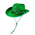 thumbnail image 2 of St Patrick's Day Green Top Hat Green Shamrock Hat for Women Men Party Favors (Green3 One Size), 2 of 3
