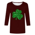 thumbnail image 4 of ICHUANYI Women's Fashion St. Patrick's Day Print T-shirt 3/4 Sleeves Blouse Crew Neck Casual Tops, 4 of 4