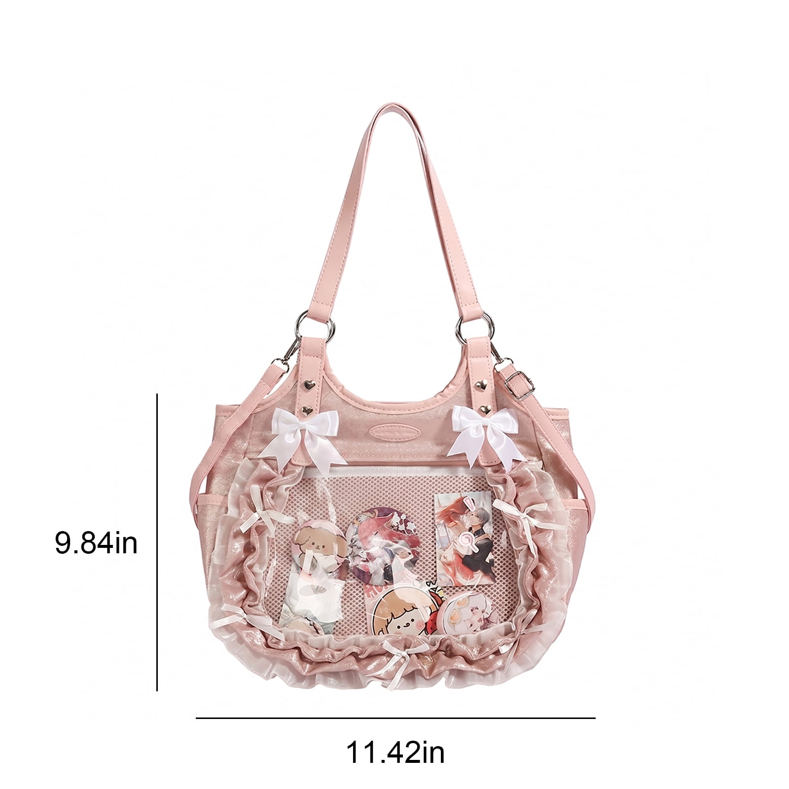 HUISZJ Ita Bag Shoulder Bag, Adjustable Strap Crossbody Bag, Large Capacity Commute Bag for Work Shopping Travel, Pink