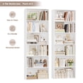 thumbnail image 6 of Homfa 6 Tier Tall Bookshelf and Bookcase, 2PC Wooden Bookcase Display Shelf for Living Room Home Office Library Storage, White, 6 of 10