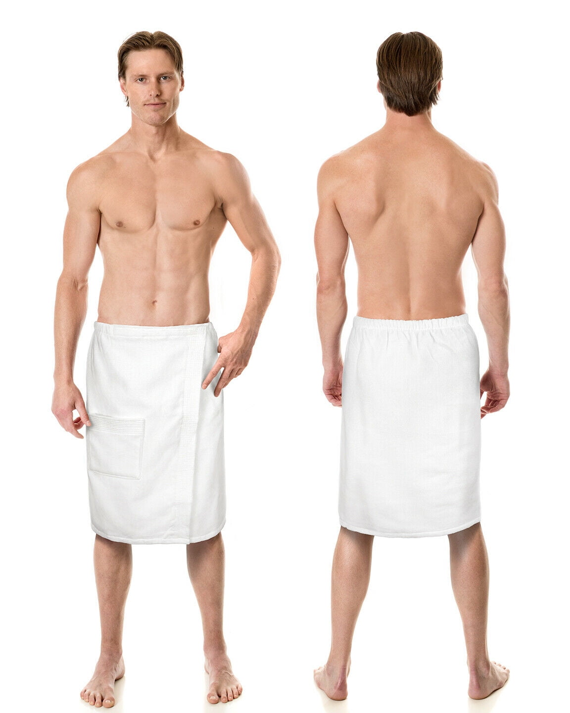 Kaufman Luxurious Men's Towel body Wrap Terry Velour White 100