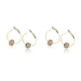 thumbnail image 4 of Qarigey 1 par de pendientes de aro, pendientes de tuerca, joyería de moda, presente, cuentas doradas y blancas Type2 NO2, 4 of 6