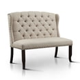 thumbnail image 3 of Furniture of America Freiden Tufted Wingback Dining Bench, Antique Black, 3 of 6