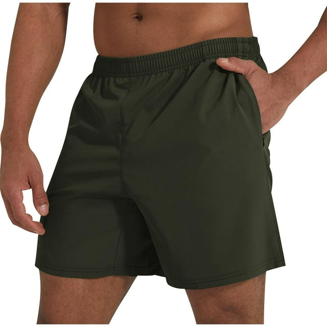 Pantalones Cortos Atléticos de los Hombres con Bolsillos Imitación de Algodón de Lino Pata Recta, Elástica Cintura Rodilla Longitud Pantalones de Playa