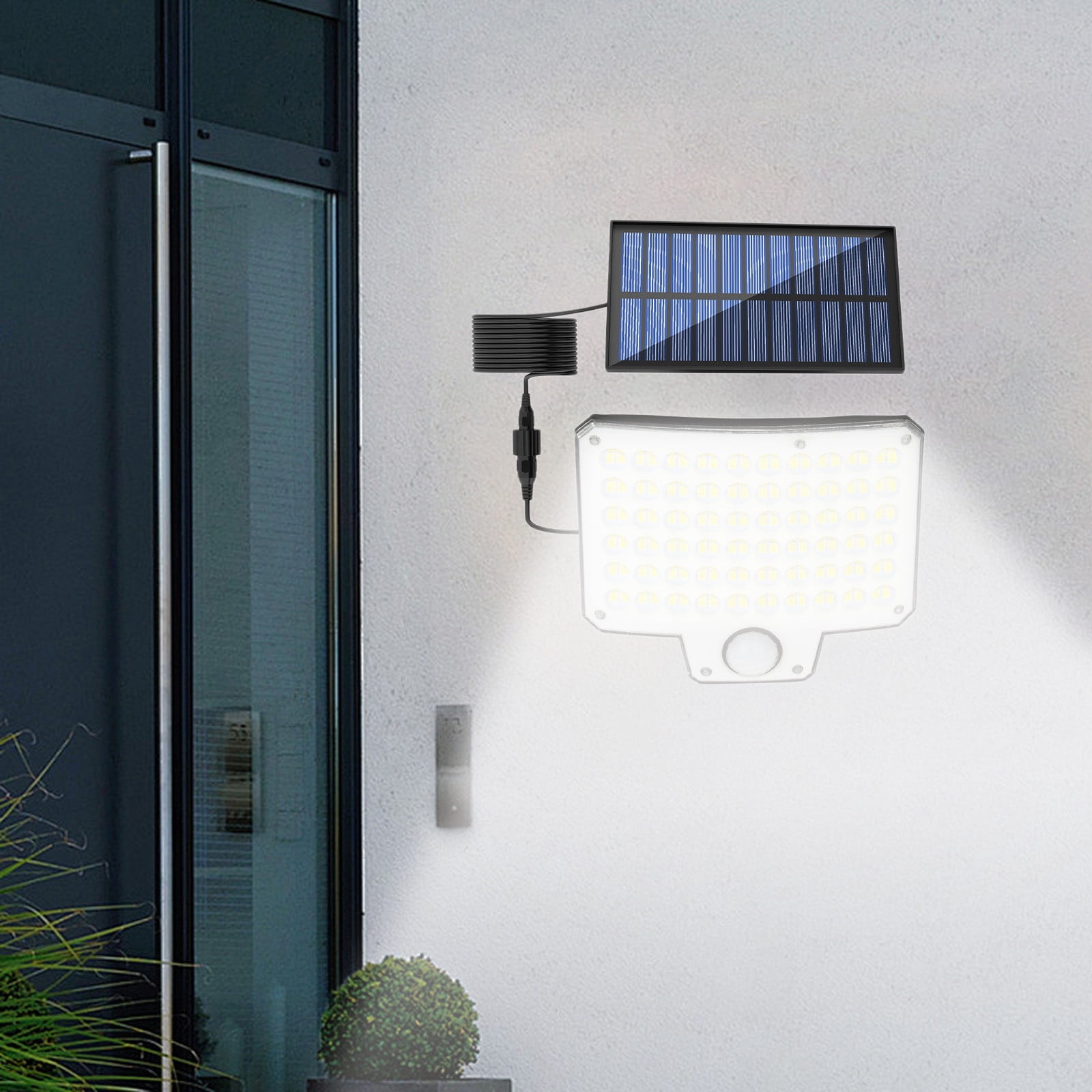 Byikun Outdoor Solar Lights Light Sensor Rainproof Modern Design Solar Lights for Courtyard Terrace Garden Garage, IP44, Automatic Lighting, Easy Installation