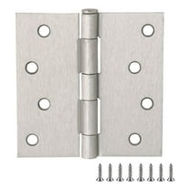 Design House 3-Pack 4" H x .125" Radius Square Interior/Exterior Door Hinges, Satin Nickel