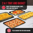 thumbnail image 5 of Bakken Swiss Crisper Tray - 2-Piece Set – Gray Marble, Non-Stick Basket Design for Healthier Cooking in Regular Ovens - Achieve Perfectly Crispy Chips, Bacon and More, 5 of 8