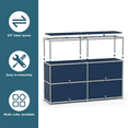 thumbnail image 6 of Innovaze 4-Tier Accent Cabinet with Door， Metal Storage Cabinet, Freestanding Organizer for Living Room, Entryway, Bedroom, Blue, 6 of 6