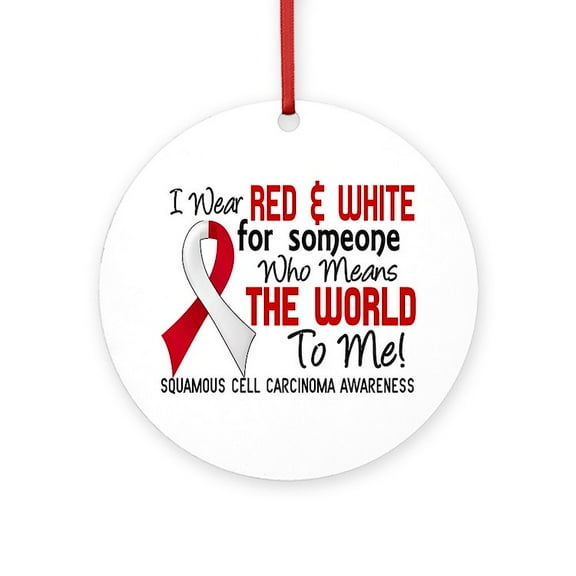 CafePress - Squamous Cell Carcinoma Meansworl -  Round Wood Ornament 4"