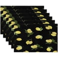 thumbnail image 2 of Fresh Watercolor Lemon Placemats Set of 6 Fabric Placemats Square Placemat for Kitchen Table Heat Resistant, Easy to Clean Table Placemats 12x18 Inch, 2 of 6
