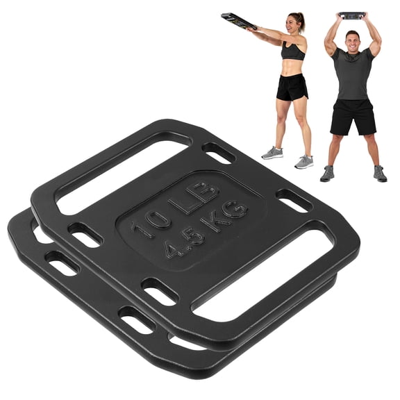 KFFKFF Cast Iron Backpack Weights, 10LB Pair, Durable Weight Plates with Smooth Handles, Textured Surface for Hiking, Rucking, Strength Training, Weightlifting, and Fitness Exercises