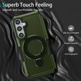 thumbnail image 6 of JTCASES for Samsung Galaxy S23 Case, Lens Protective Frame Foldable Rotating Bracket 2-layer Anti-fall Shockproof Anti-scratch Rugged Shell for Samsung Galaxy S23, Darkgreen, 6 of 9