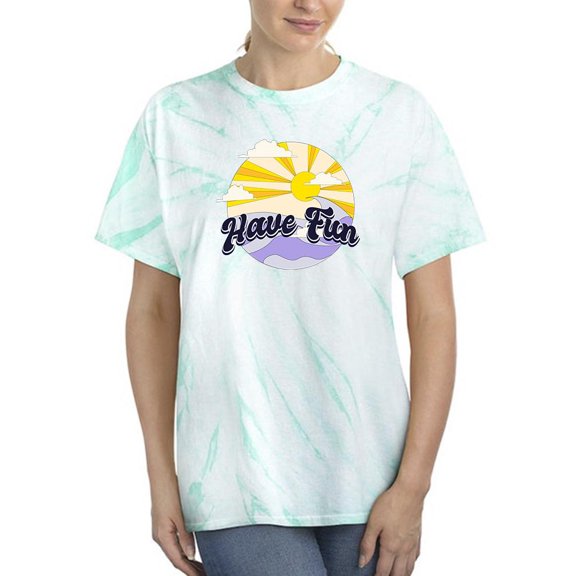 Have Fun Retro Slogan Tie Dye Cyclone Women -Image by Shutterstock, Female Small