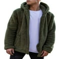 thumbnail image 1 of Men Warm Winter Fluffy Coat Fleece Jackets Hooded Outerwear, 1 of 6