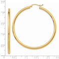 thumbnail image 4 of Primal Gold 14K Yellow Gold 2.5mm Lightweight Tube Hoop Earrings, 4 of 4