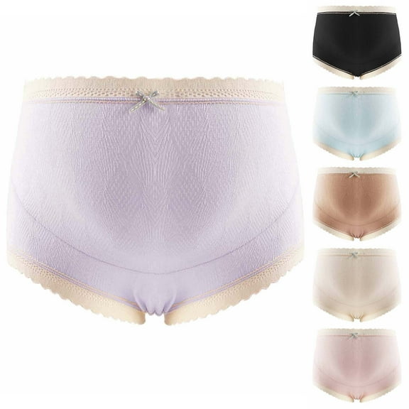 Tejiojio Maternity/Labor/Nursing Clothing Pregnant Womans Prenatal Bowknot Oversized Shorts With High Waist Lace Abdominal Support Panties