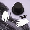 thumbnail image 5 of Aislor 5Pcs Kids Magician Set Halloween Cosplay Role Play Party Dress Up Black One Size, 5 of 7